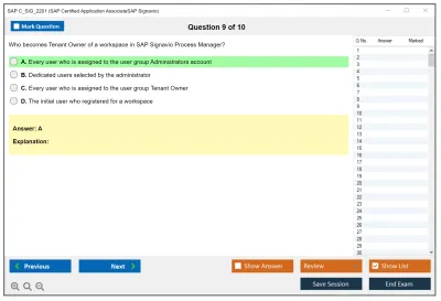 SAP C_SIG_2201 SAP Certified Application AssociateSAP Signavio Practice test exam simulator test engine exam Prep practice test questions answers Image 9