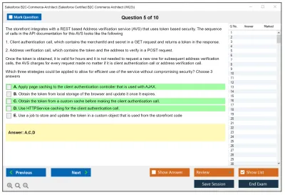 Salesforce B2C-Commerce-Architect Salesforce Certified B2C Commerce Architect Practice test exam simulator test engine exam Prep practice test questions answers Image 5