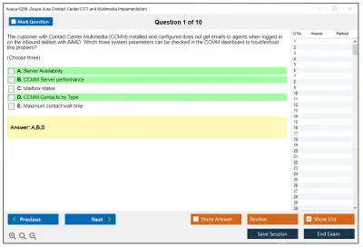 Avaya 6209 Avaya Aura Contact Center CCT and Multimedia Implementation Practice test exam simulator test engine exam Prep practice test questions answers Image 1
