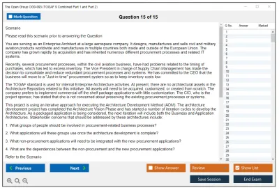 The Open Group OG0-093 TOGAF 9.2 Combined Part 1 and Part 2 Practice test exam simulator test engine exam Prep practice test questions answers Image 15
