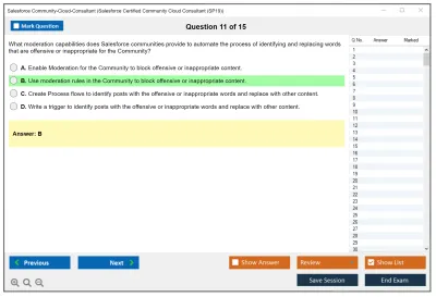 Salesforce Community-Cloud-Consultant Salesforce Certified Community Cloud Consultant Practice test exam simulator test engine exam Prep practice test questions answers Image 11
