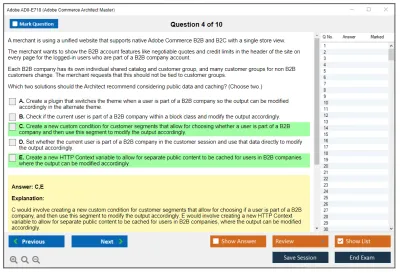 Adobe AD0-E718 Adobe Commerce Architect Master Practice test exam simulator test engine exam Prep practice test questions answers Image 4