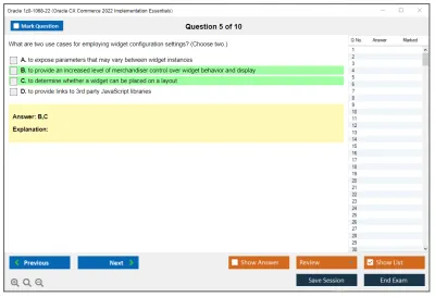 Oracle 1z0-1068-22 Oracle CX Commerce 2022 Implementation Essentials Practice test exam simulator test engine exam Prep practice test questions answers Image 5