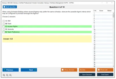 Genesys GE0-806 Genesys Certified Professional 8 System Consultant, Genesys Workforce Management (GCP8 - CWFM) Practice test exam simulator test engine exam Prep practice test questions answers Image 4