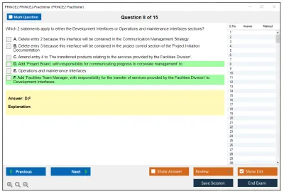 PRINCE2 PRINCE2-Practitioner PRINCE2 Practitioner Exam Practice test exam simulator test engine exam Prep practice test questions answers Image 8