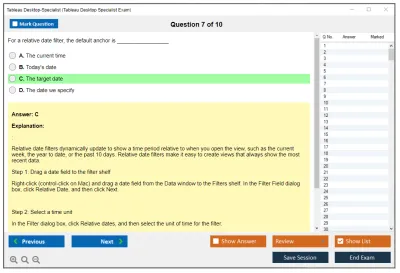 Tableau Desktop-Specialist Tableau Desktop Specialist Exam Practice test exam simulator test engine exam Prep practice test questions answers Image 7