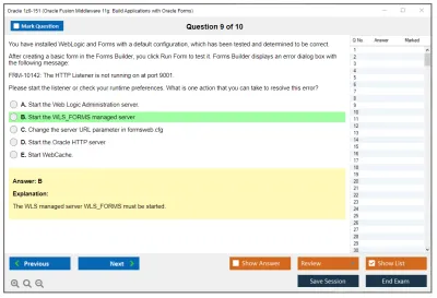 Oracle 1z0-151 Oracle Fusion Middleware 11g: Build Applications with Oracle Forms Practice test exam simulator test engine exam Prep practice test questions answers Image 9