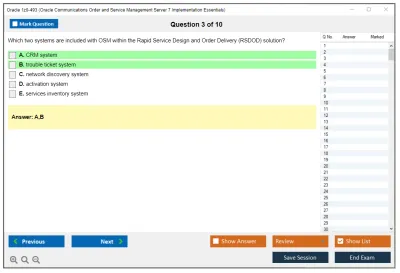 Oracle 1z0-493 Oracle Communications Order and Service Management Server 7 Implementation Essentials Practice test exam simulator test engine exam Prep practice test questions answers Image 3