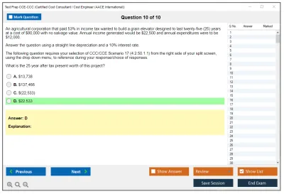 Test Prep CCE-CCC Certified Cost Consultant / Cost Engineer (AACE International) Practice test exam simulator test engine exam Prep practice test questions answers Image 10