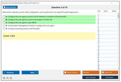 Symantec 250-430 Administration of Blue Coat ProxySG 6.6 Practice test exam simulator test engine exam Prep practice test questions answers Image 2