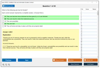 Isaca CRISC Certified in Risk and Information Systems Control Practice test exam simulator test engine exam Prep practice test questions answers Image 1
