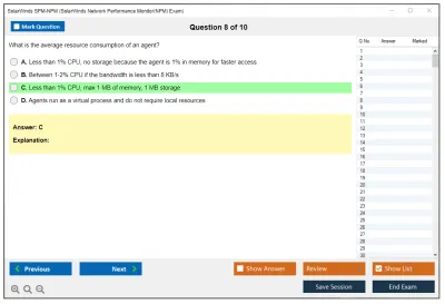 SolarWinds SPM-NPM SolarWinds Network Performance Monitor(NPM) Exam Practice test exam simulator test engine exam Prep practice test questions answers Image 8