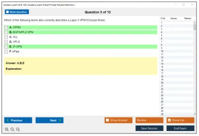 Alcatel-Lucent 4A0-106 Nokia Virtual Private Routed Networks Practice test exam simulator test engine exam Prep practice test questions answers Image 5