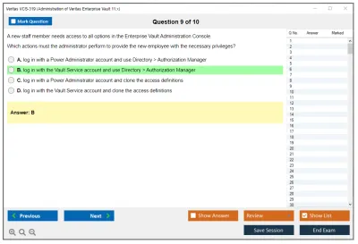 Veritas VCS-319 Administration of Veritas Enterprise Vault 11.x Practice test exam simulator test engine exam Prep practice test questions answers Image 9