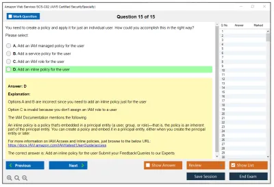 Amazon Web Services SCS-C02 AWS Certified Security - Specialty Practice test exam simulator test engine exam Prep practice test questions answers Image 15