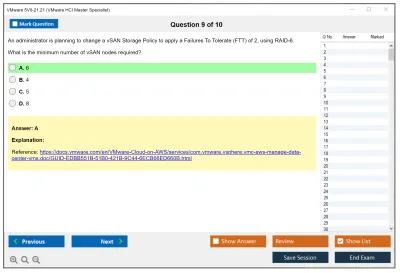 VMware 5V0-21.21 VMware HCI Master Specialist Practice test exam simulator test engine exam Prep practice test questions answers Image 9