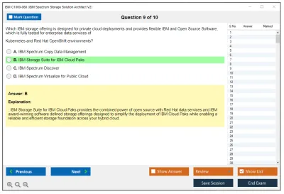 IBM C1000-088 IBM Spectrum Storage Solution Architect V2 Practice test exam simulator test engine exam Prep practice test questions answers Image 9