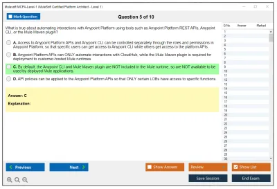 Mulesoft MCPA-Level-1 MuleSoft Certified Platform Architect - Level 1 Practice test exam simulator test engine exam Prep practice test questions answers Image 5