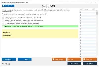 Avaya 37820X Avaya Midsize Solution Design Exam Practice test exam simulator test engine exam Prep practice test questions answers Image 6