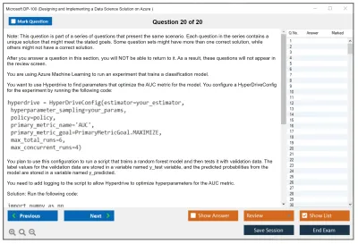 Microsoft DP-100 Designing and Implementing a Data Science Solution on Azure Practice test exam simulator test engine exam Prep practice test questions answers Image 20