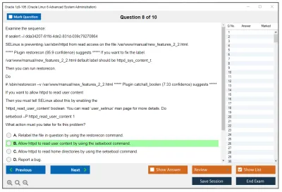 Oracle 1z0-105 Oracle Linux 6 Advanced System Administration Practice test exam simulator test engine exam Prep practice test questions answers Image 8