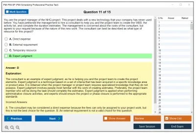 PMI PMI-SP PMI Scheduling Professional Practice test exam simulator test engine exam Prep practice test questions answers Image 11
