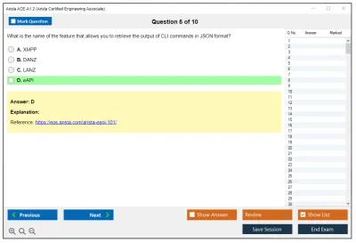 Arista ACE-A1.2 Arista Certified Engineering Associate Exam Practice test exam simulator test engine exam Prep practice test questions answers Image 6