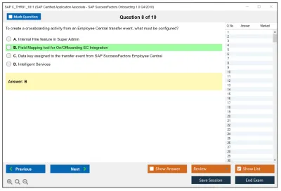 SAP C_THR91_1811 SAP Certified Application Associate - SAP SuccessFactors Onboarding 1.0 Q4/2018 Practice test exam simulator test engine exam Prep practice test questions answers Image 8