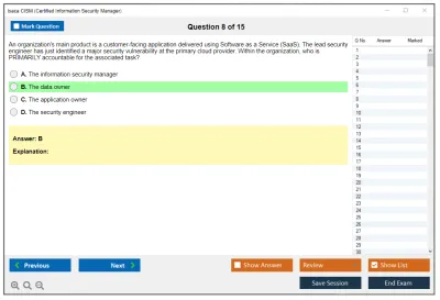 Isaca CISM Certified Information Security Manager Practice test exam simulator test engine exam Prep practice test questions answers Image 8