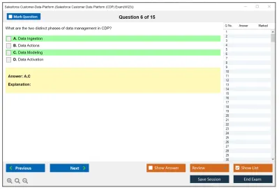 Salesforce Customer-Data-Platform Salesforce Customer Data Platform (CDP) Practice test exam simulator test engine exam Prep practice test questions answers Image 6