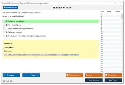 Microsoft MB-330 Microsoft Dynamics 365 Supply Chain Management Practice test exam simulator test engine exam Prep practice test questions answers Image 14
