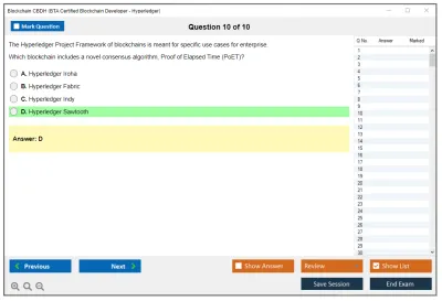 Blockchain CBDH BTA Certified Blockchain Developer – Hyperledger Practice test exam simulator test engine exam Prep practice test questions answers Image 10