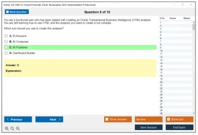 Oracle 1z0-1056-22 Oracle Financials Cloud: Receivables 2022 Implementation Professional Practice test exam simulator test engine exam Prep practice test questions answers Image 6