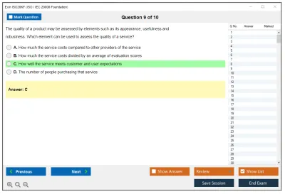 Exin ISO20KF ISO / IEC 20000 Foundation Practice test exam simulator test engine exam Prep practice test questions answers Image 9