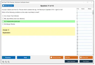 Test Prep PTCB Pharmacy Technician Certification Board Practice test exam simulator test engine exam Prep practice test questions answers Image 11