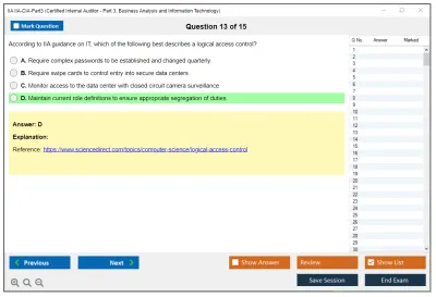 IIA IIA-CIA-Part3 Business Knowledge for Internal Auditing Practice test exam simulator test engine exam Prep practice test questions answers Image 13