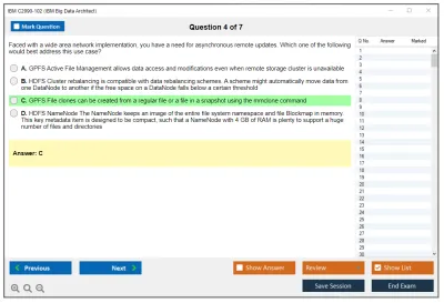IBM C2090-102 IBM Big Data Architect Practice test exam simulator test engine exam Prep practice test questions answers Image 4