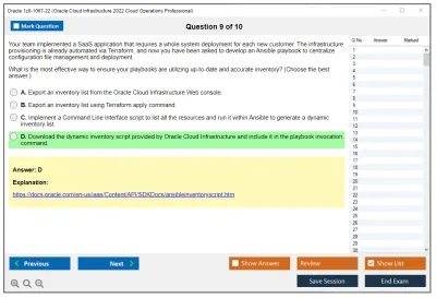 Oracle 1z0-1067-22 Oracle Cloud Infrastructure 2022 Cloud Operations Professional Practice test exam simulator test engine exam Prep practice test questions answers Image 9