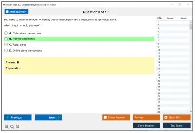 Microsoft MB6-897 Microsoft Dynamics 365 for Retail Practice test exam simulator test engine exam Prep practice test questions answers Image 9