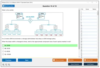 VMware 5V0-21.19 VMware vSAN 6.7 Specialist Exam 2019 Practice test exam simulator test engine exam Prep practice test questions answers Image 10