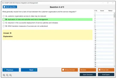 Exin SIAMF EXIN BCS Service Integration and Management Practice test exam simulator test engine exam Prep practice test questions answers Image 4