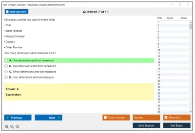 Qlik QV12BA QlikView 12 Business Analyst Certification Exam Practice test exam simulator test engine exam Prep practice test questions answers Image 7