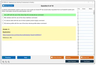 HP HPE6-A41 Applying Aruba Switching Fundamentals for Mobility Practice test exam simulator test engine exam Prep practice test questions answers Image 6