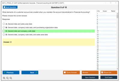 SAP C_TFIN52_67 SAP Certified Associate - Financial Accounting with SAP ERP 6.0 EhP7 Practice test exam simulator test engine exam Prep practice test questions answers Image 9