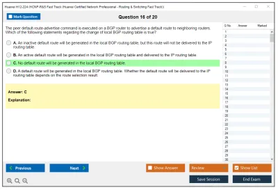 Huawei H12-224 HCNP-R&amp;S Fast Track (Huawei Certified Network Professional - Routing &amp; Switching Fast Track) Practice test exam simulator test engine exam Prep practice test questions answers Image 16