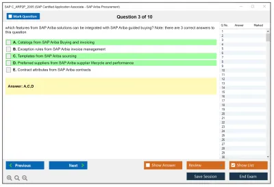 SAP C_ARP2P_2005 SAP Certified Application Associate - SAP Ariba Procurement Practice test exam simulator test engine exam Prep practice test questions answers Image 3