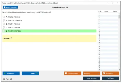 Alcatel-Lucent 4A0-M02 Alcatel-Lucent Mobile Gateways for the LTE Evolved Packet Core  Practice test exam simulator test engine exam Prep practice test questions answers Image 9