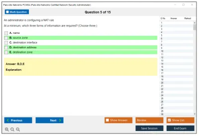 Palo Alto Networks PCNSA Palo Alto Networks Certified Network Security Administrator (PAN-OS 10.0) Practice test exam simulator test engine exam Prep practice test questions answers Image 5