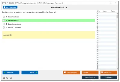 SAP C_TS452_2020 SAP Certified Application Associate - SAP S/4HANA Sourcing and Procurement Practice test exam simulator test engine exam Prep practice test questions answers Image 8