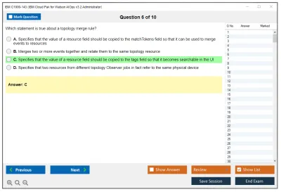 IBM C1000-143 IBM Cloud Pak for Watson AIOps v3.2 Administrator Practice test exam simulator test engine exam Prep practice test questions answers Image 6